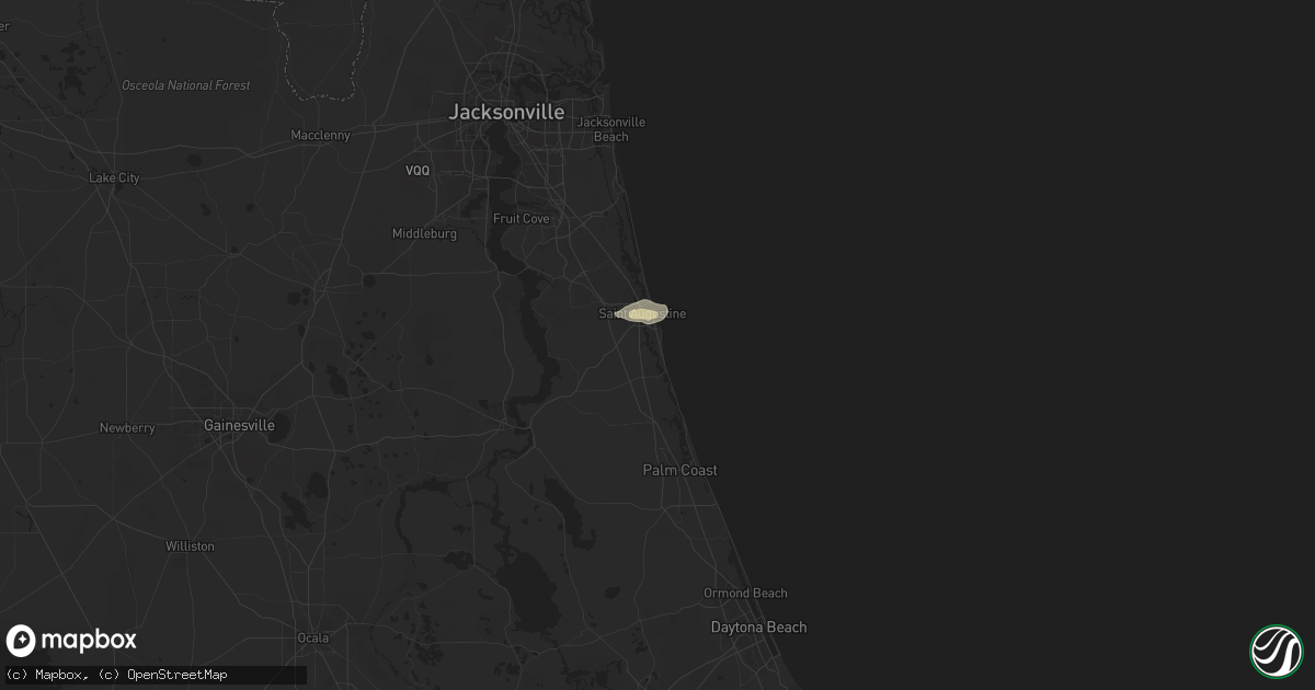 Hail map in Saint Augustine, FL on March 28, 2023