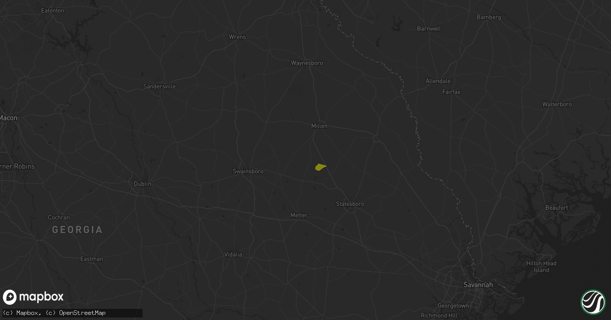 Hail map in Garfield, GA on March 28, 2024