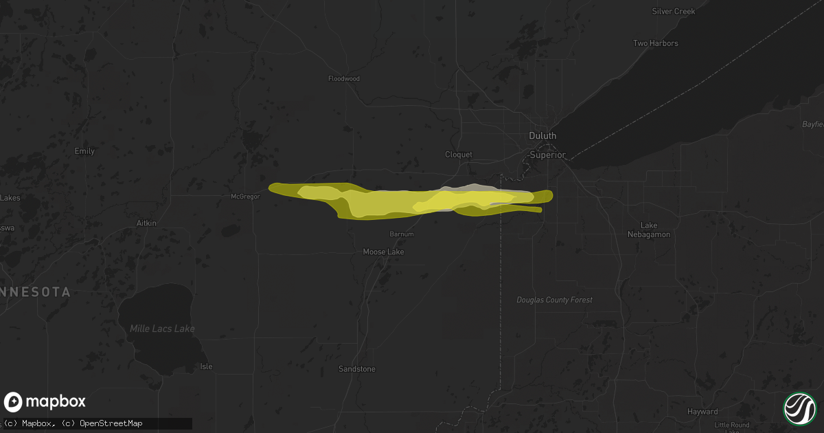 Hail map in Barnum, MN on March 28, 2025