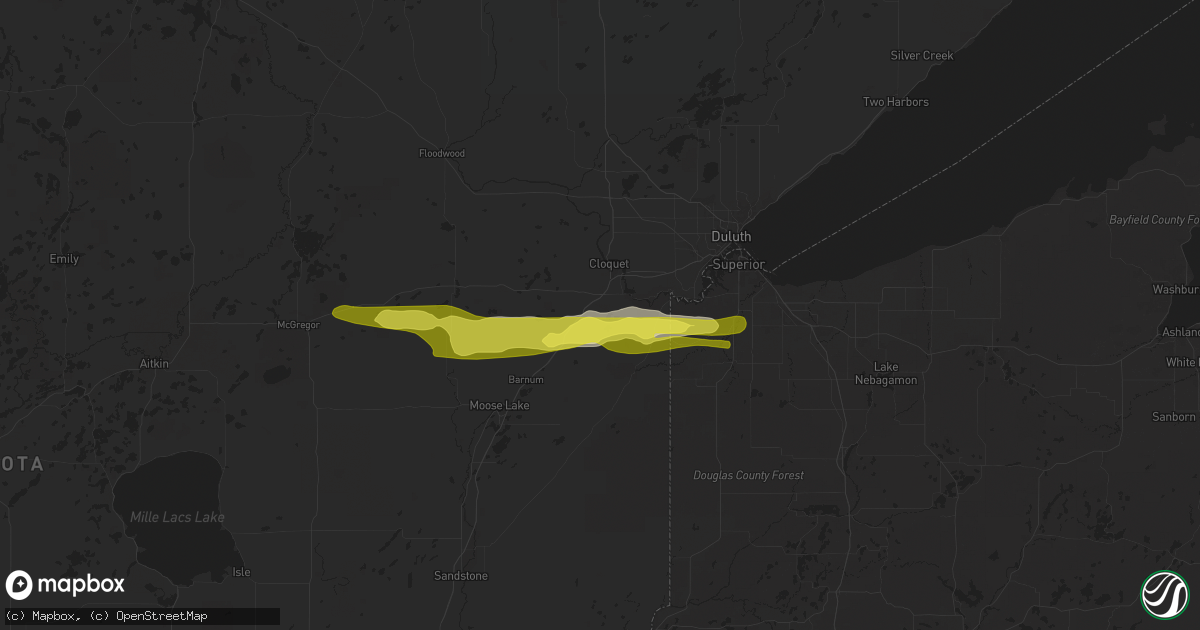 Hail map in Carlton, MN on March 28, 2025