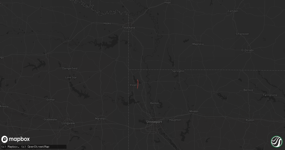 Hail map in Ida, LA on March 28, 2025