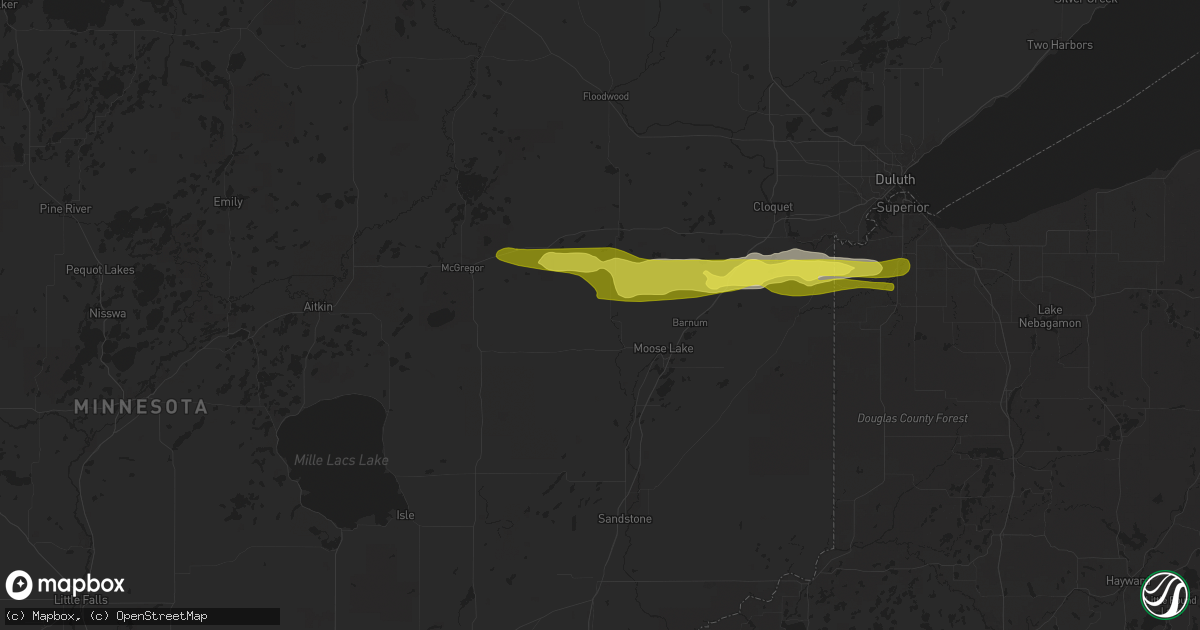 Hail map in Kettle River, MN on March 28, 2025