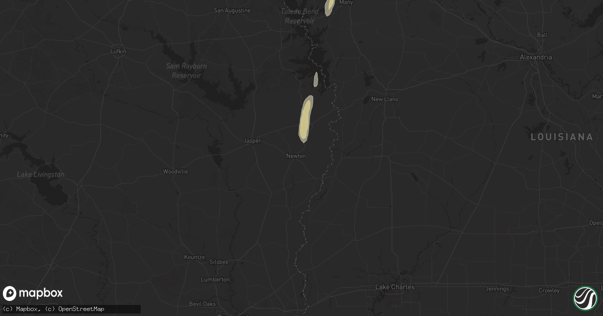 Hail map in Newton, TX on March 28, 2025