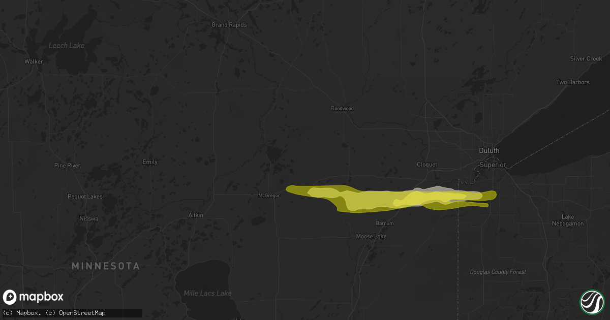 Hail map in Tamarack, MN on March 28, 2025
