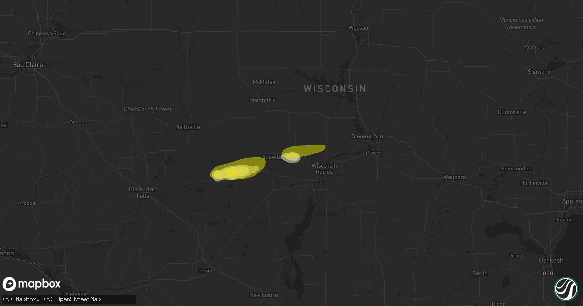 Hail map in Vesper, WI on March 28, 2025