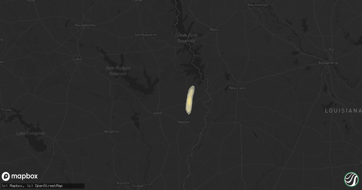 Hail map in Wiergate, TX on March 28, 2025