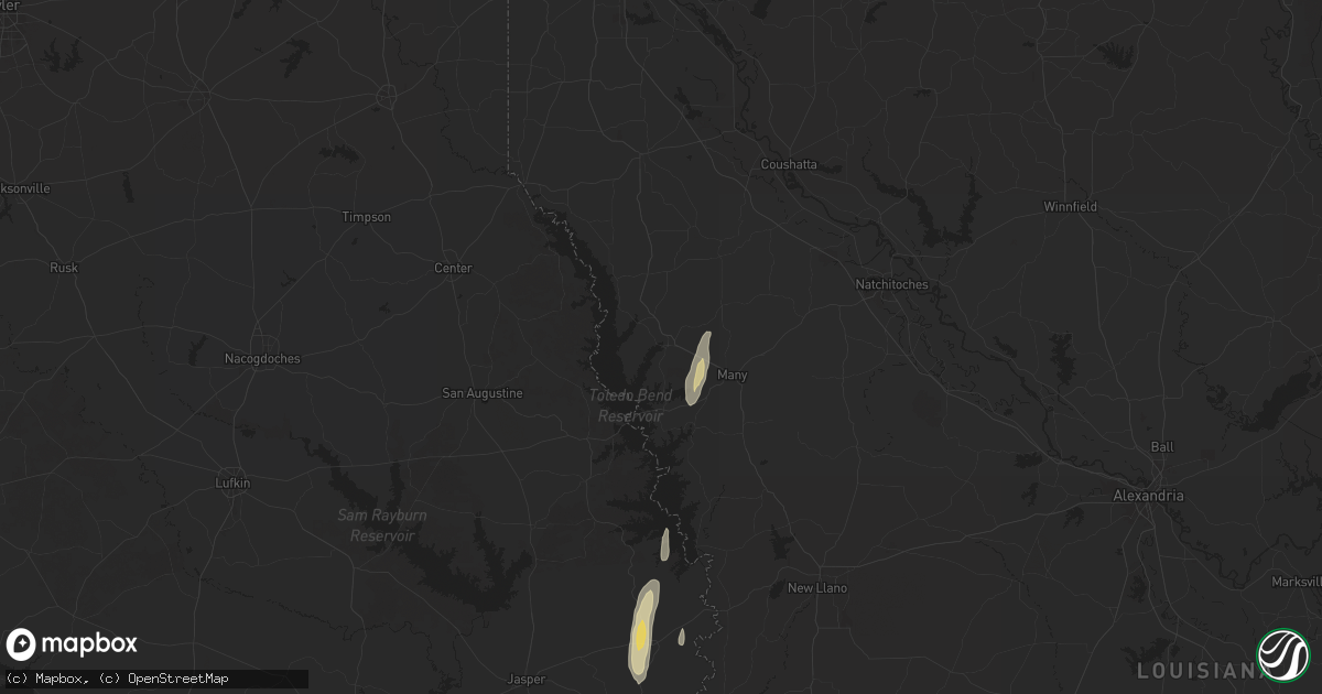 Hail map in Zwolle, LA on March 28, 2025