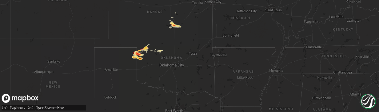 Hail map in Missouri on March 29, 2012