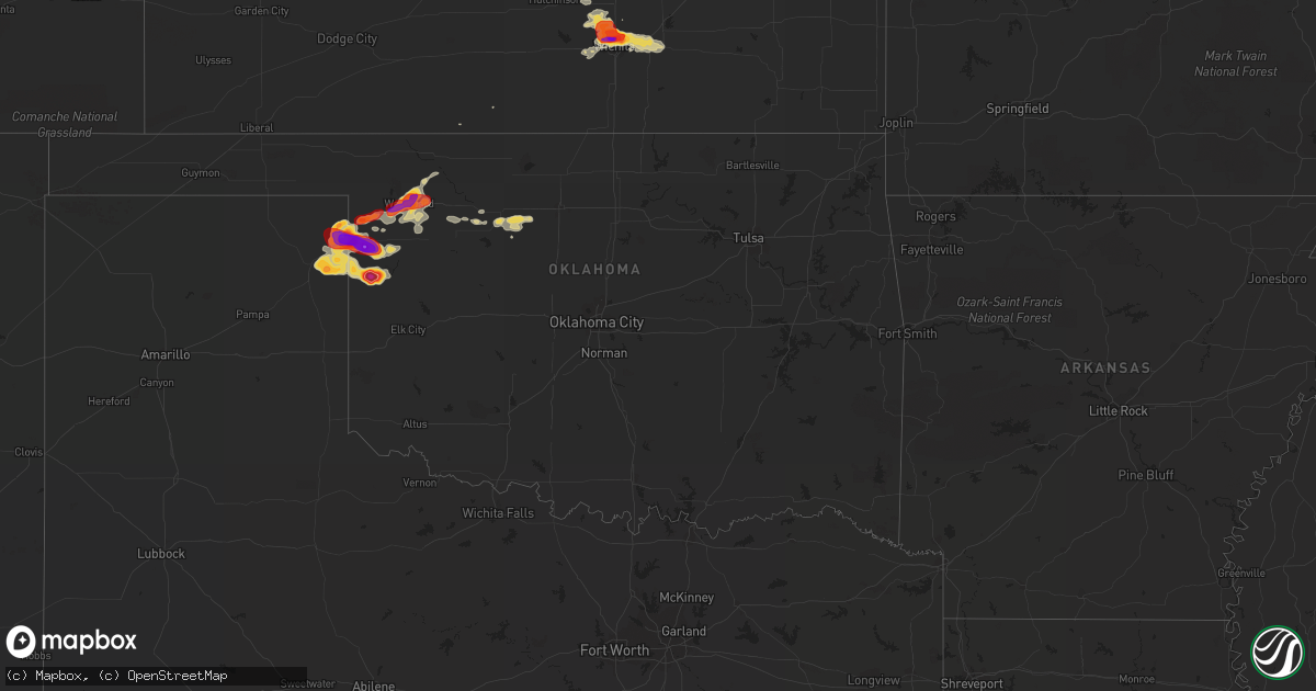 Hail map on March 29, 2012