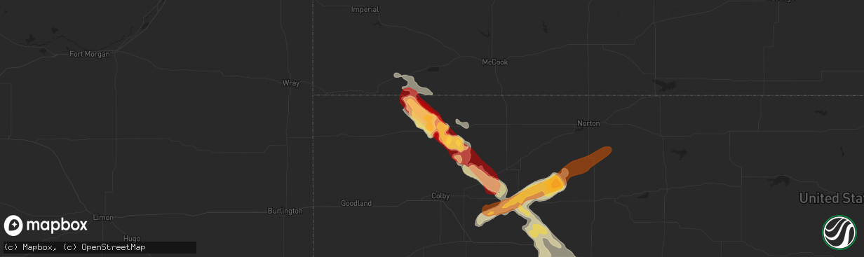 Hail map in Atwood, KS on March 29, 2013