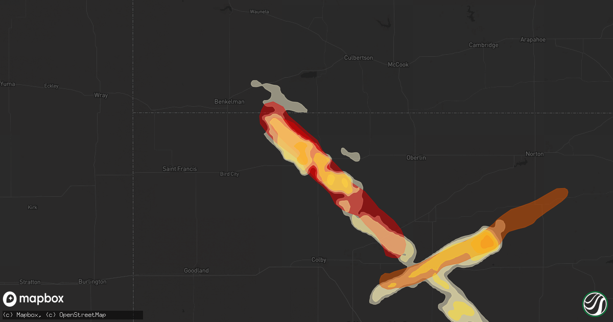 Hail map in Atwood, KS on March 29, 2013