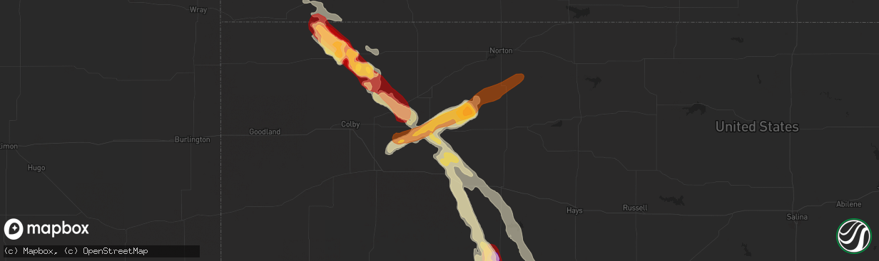 Hail map in Hoxie, KS on March 29, 2013