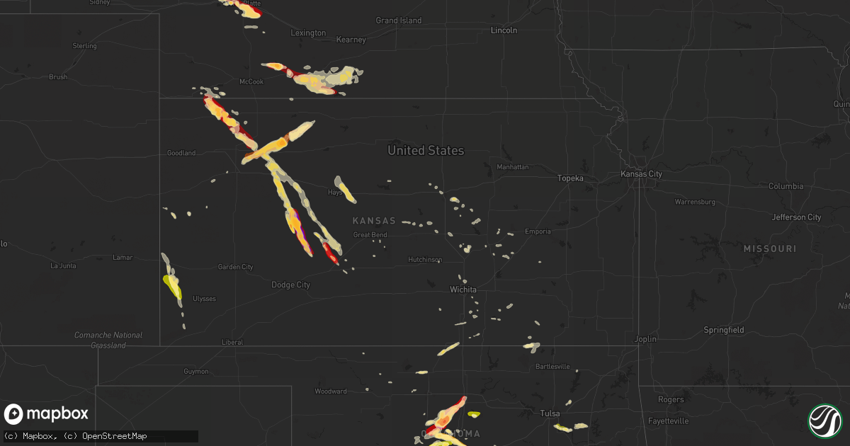 Hail map in Kansas on March 29, 2013