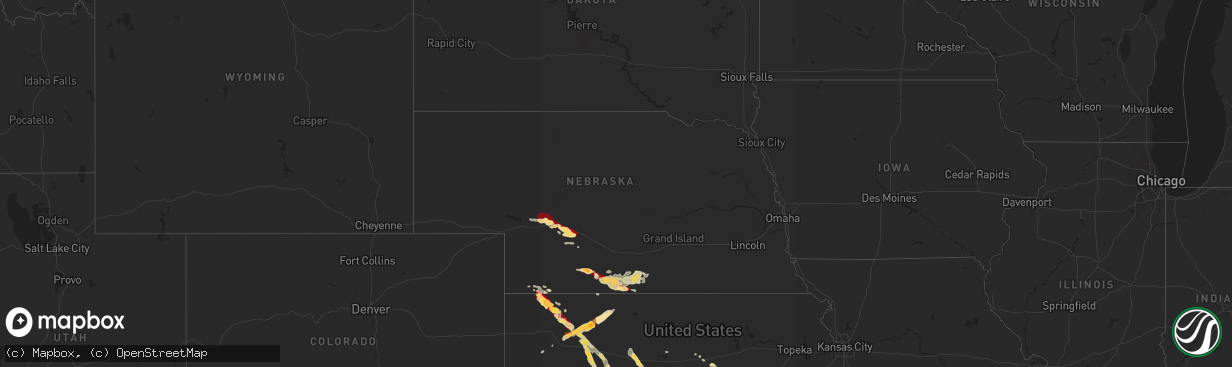 Hail map in Nebraska on March 29, 2013