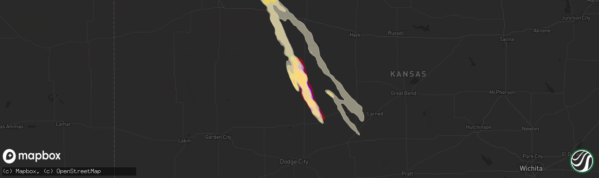 Hail map in Ness City, KS on March 29, 2013