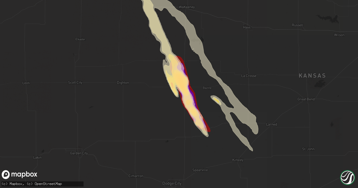 Hail map in Ness City, KS on March 29, 2013
