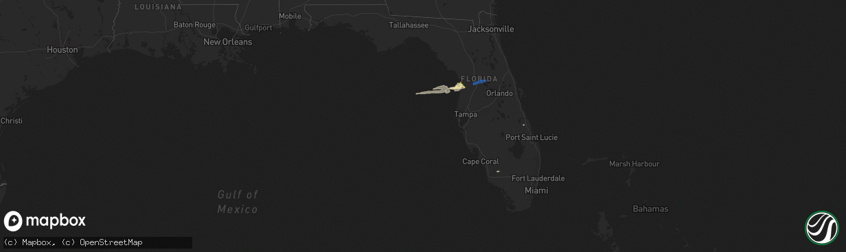 Hail map in Florida on March 29, 2014
