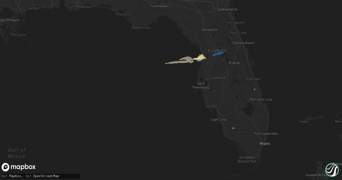 Hail map in Florida on March 29, 2014