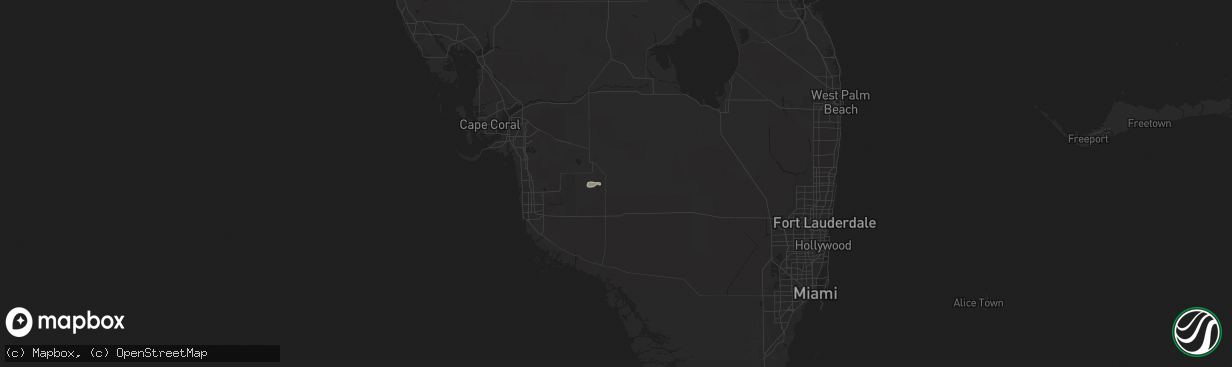Hail map in Immokalee, FL on March 29, 2014