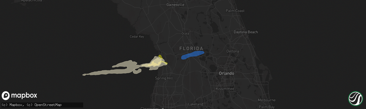 Hail map in Lake Panasoffkee, FL on March 29, 2014