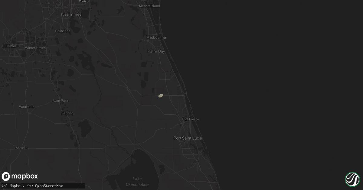 Hail map in Vero Beach, FL on March 29, 2014