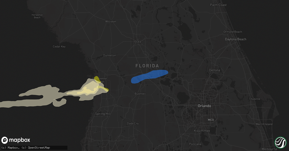 Hail map in Wildwood, FL on March 29, 2014