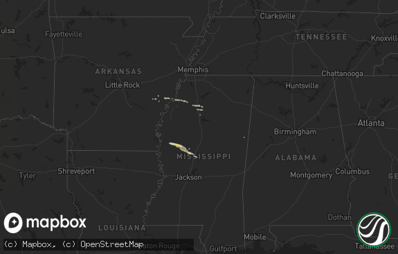 Hail map preview on 03-29-2015