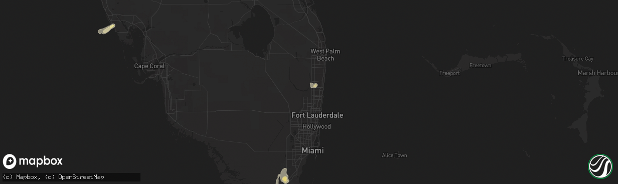 Hail map in Boca Raton, FL on March 29, 2016