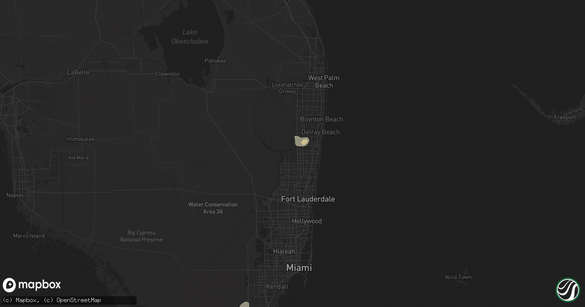 Hail map in Boca Raton, FL on March 29, 2016