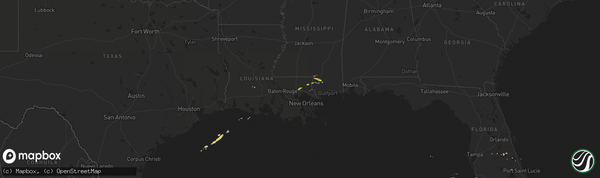 Hail map on March 29, 2016