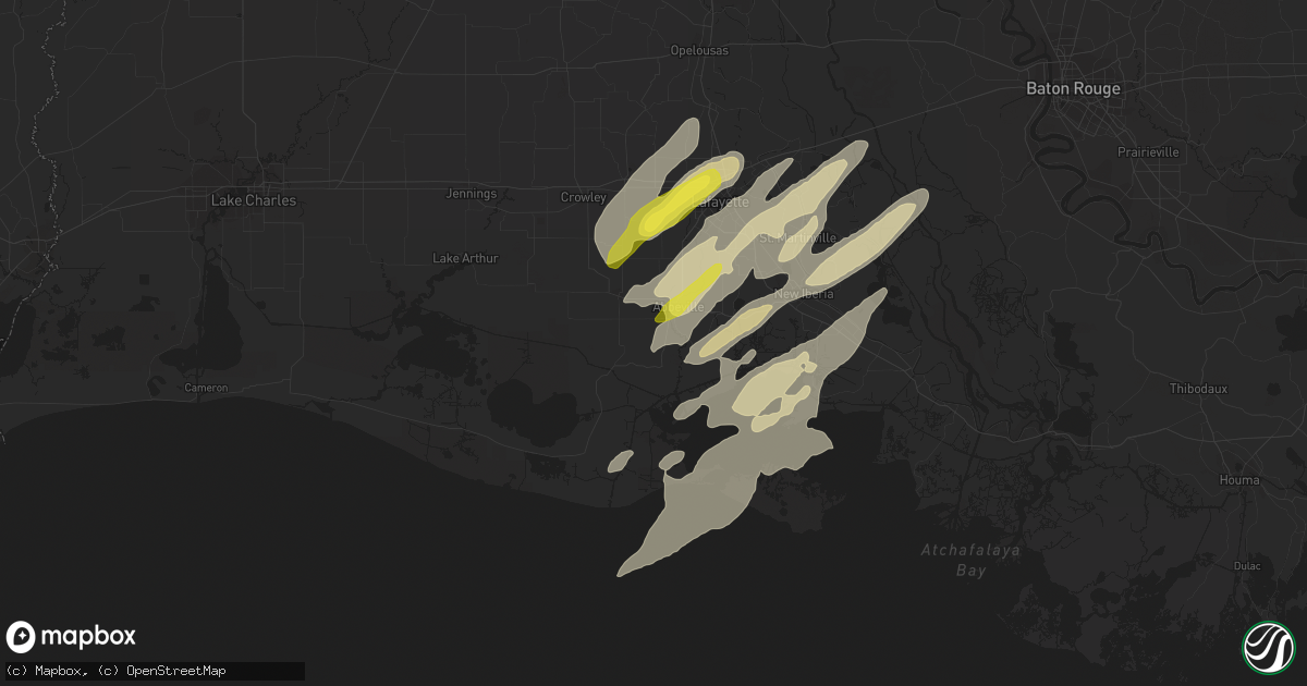Hail map in Abbeville, LA on March 29, 2017