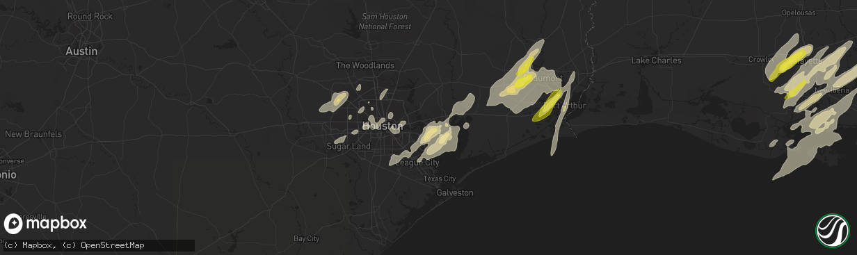 Hail map in Baytown, TX on March 29, 2017