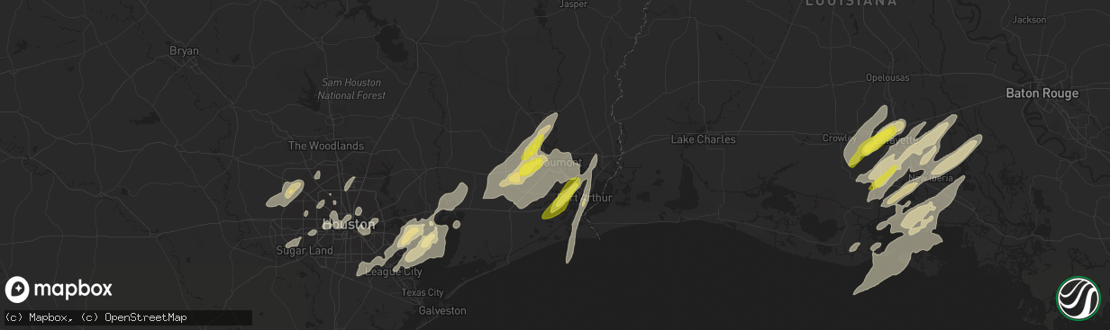 Hail map in Beaumont, TX on March 29, 2017