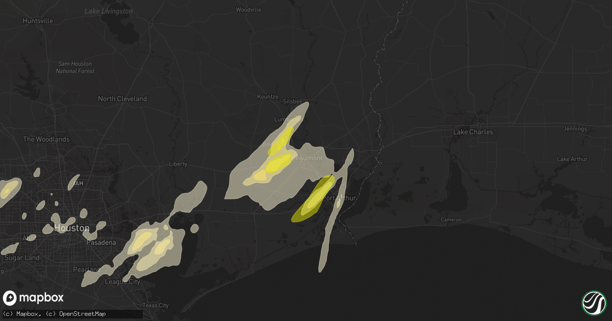 Hail map in Beaumont, TX on March 29, 2017