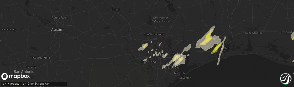 Hail map in Cypress, TX on March 29, 2017