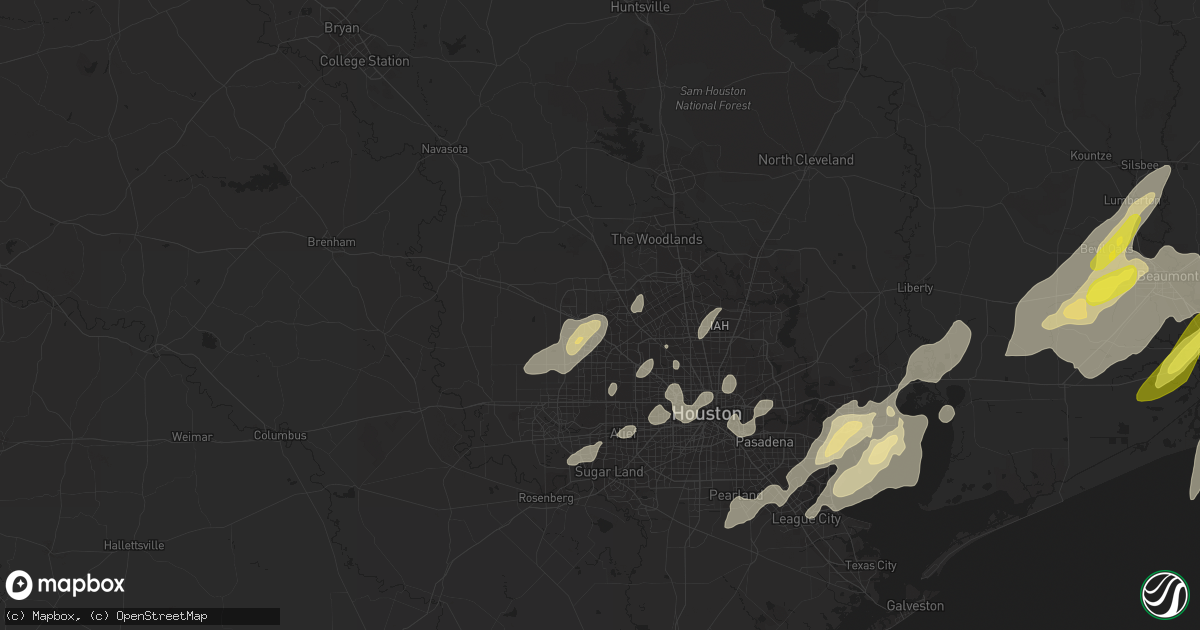 Hail map in Cypress, TX on March 29, 2017