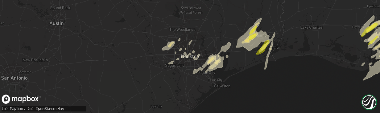 Hail map in Houston, TX on March 29, 2017