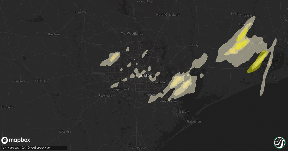 Hail map in Houston, TX on March 29, 2017
