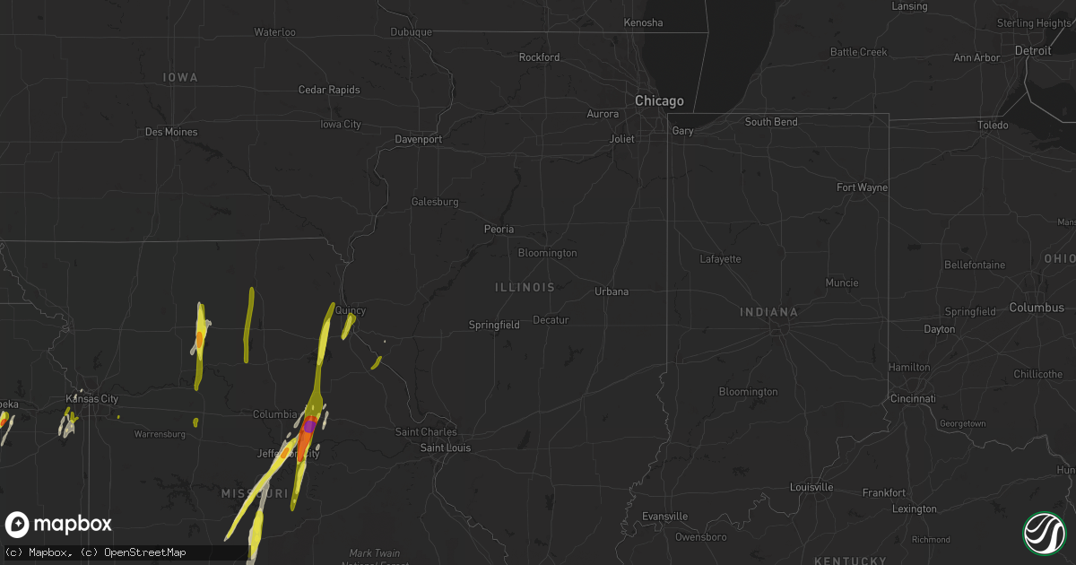 Hail map in Illinois on March 29, 2017