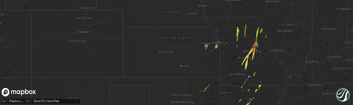 Hail map in Kansas on March 29, 2017