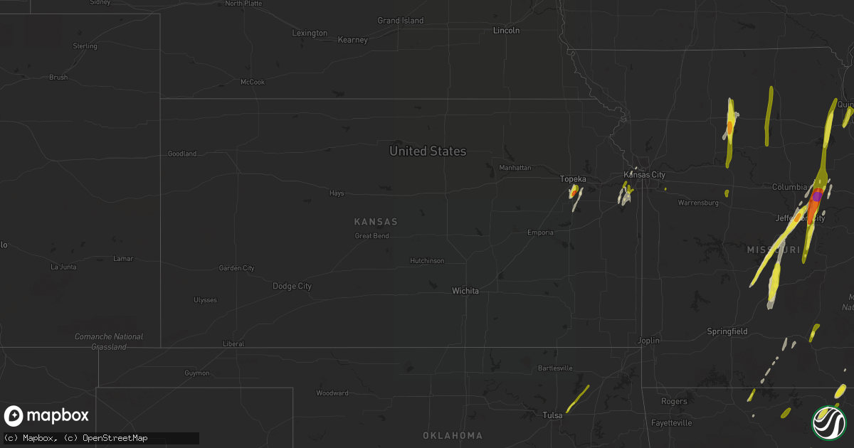 Hail map in Kansas on March 29, 2017
