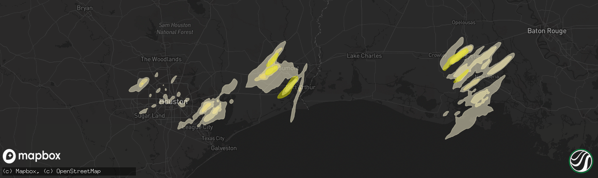 Hail map in Port Arthur, TX on March 29, 2017