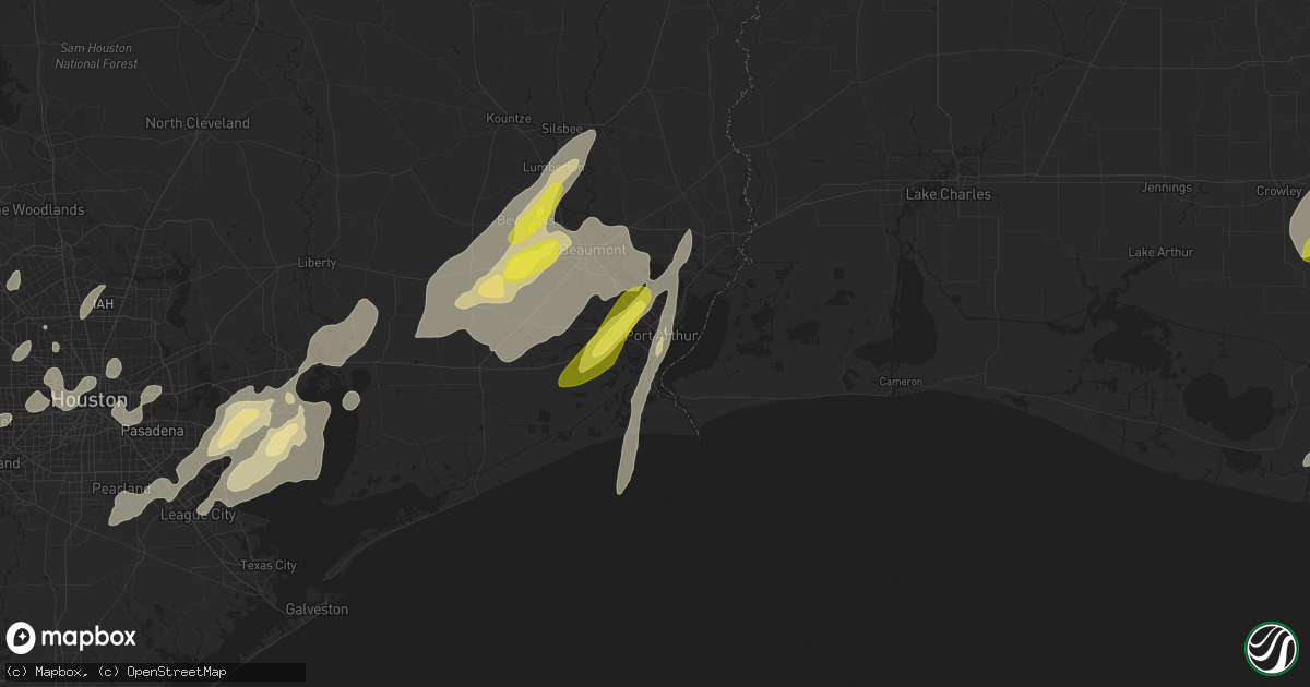 Hail map in Port Arthur, TX on March 29, 2017