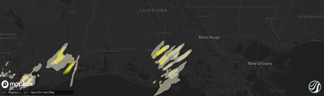 Hail map in Scott, LA on March 29, 2017