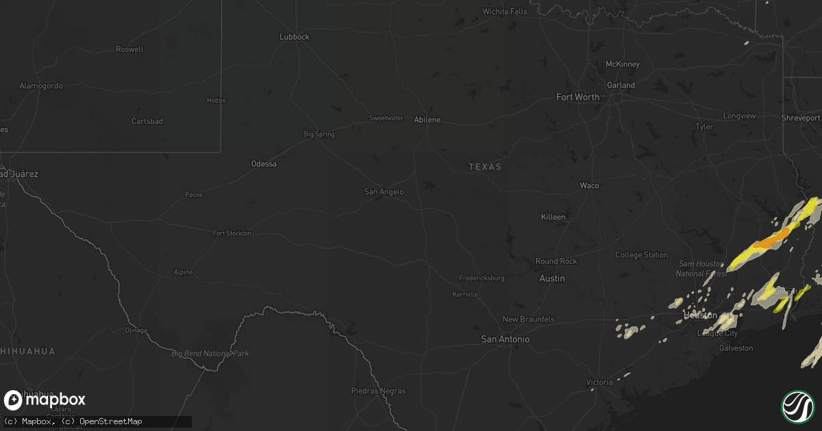 Hail map in Texas on March 29, 2017