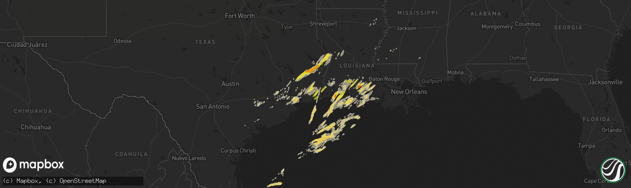 Hail map on March 29, 2017