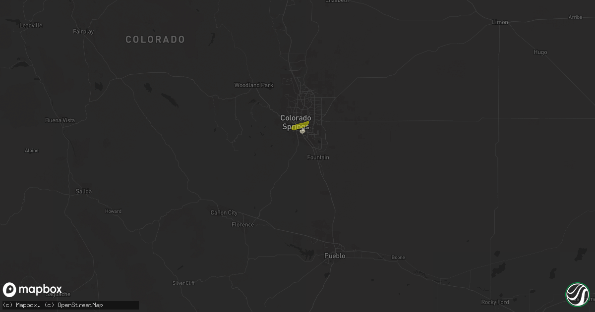 Hail map in Colorado Springs, CO on March 29, 2019