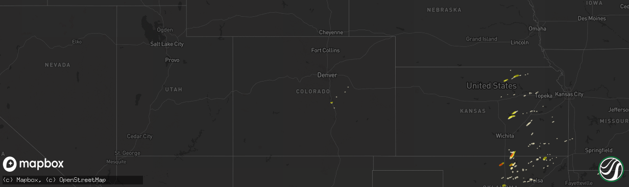 Hail map in Colorado on March 29, 2019