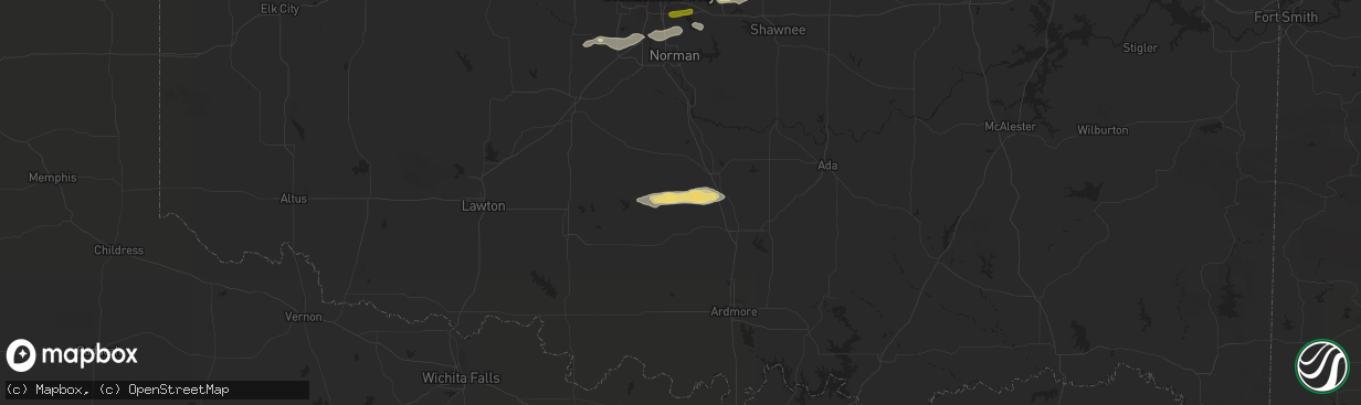 Hail map in Elmore City, OK on March 29, 2019