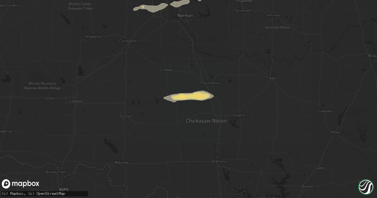 Hail map in Elmore City, OK on March 29, 2019
